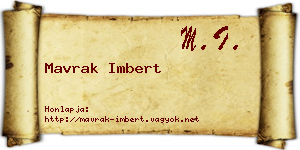 Mavrak Imbert névjegykártya